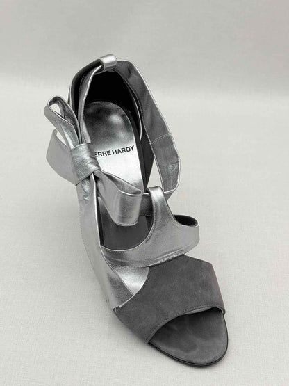 PIERRE HARDY Black & Silver Size EU 37.5 Heeled Sandals