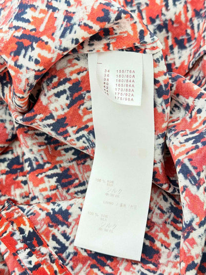 LOUIS VUITTON Red Multicolor Printed Size US 2 Blouse