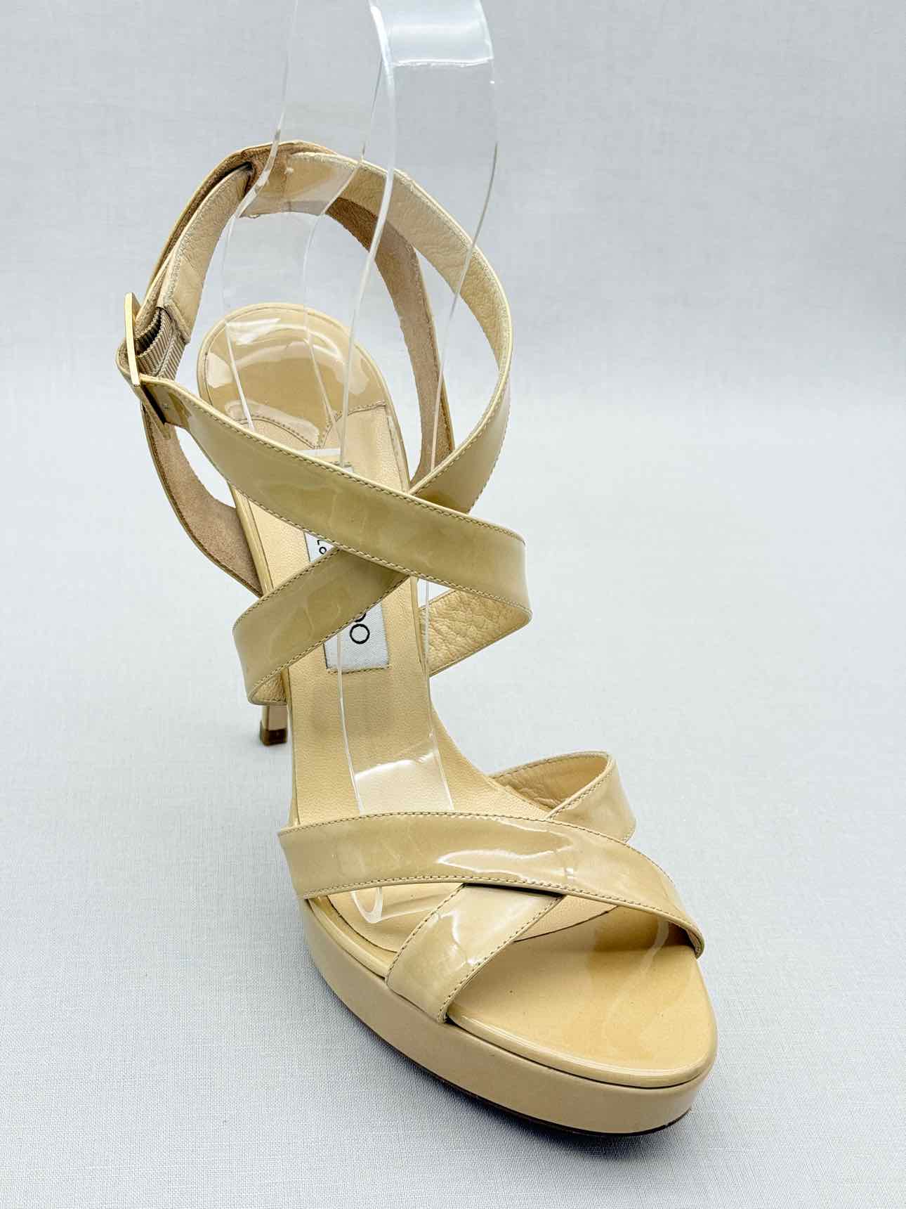 JIMMY CHOO Vamp Beige Size EU 40.5 Platform Sandals