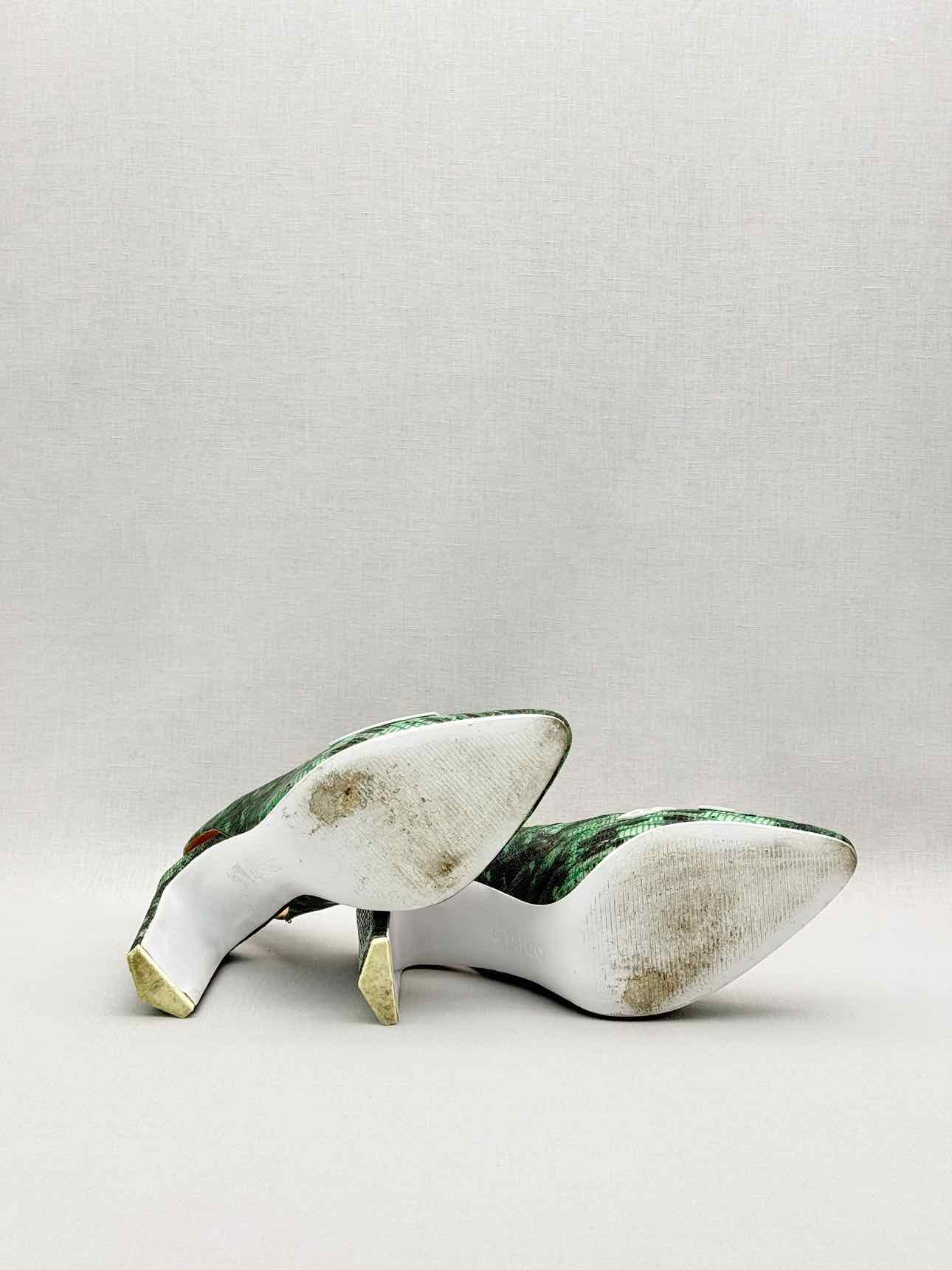 KENZO Green & Black Textured Size EU 39 Pumps