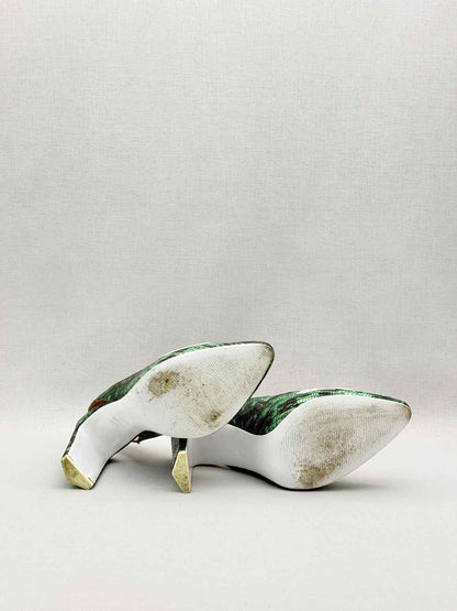 KENZO Green & Black Textured Size EU 39 Pumps