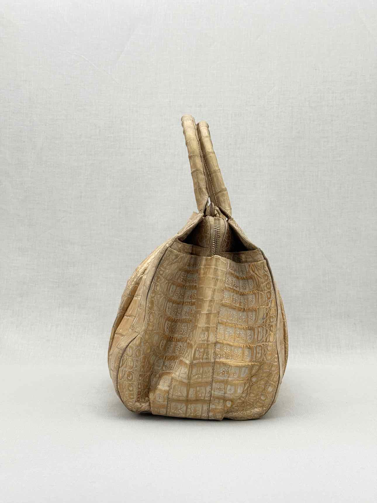 NANCY GONZALEZ Frame Beige Top Handle