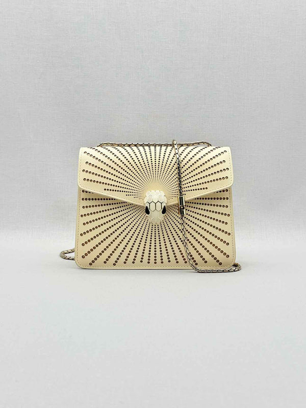 BVLGARI Serpenti Beige Laser Cut Crossbody