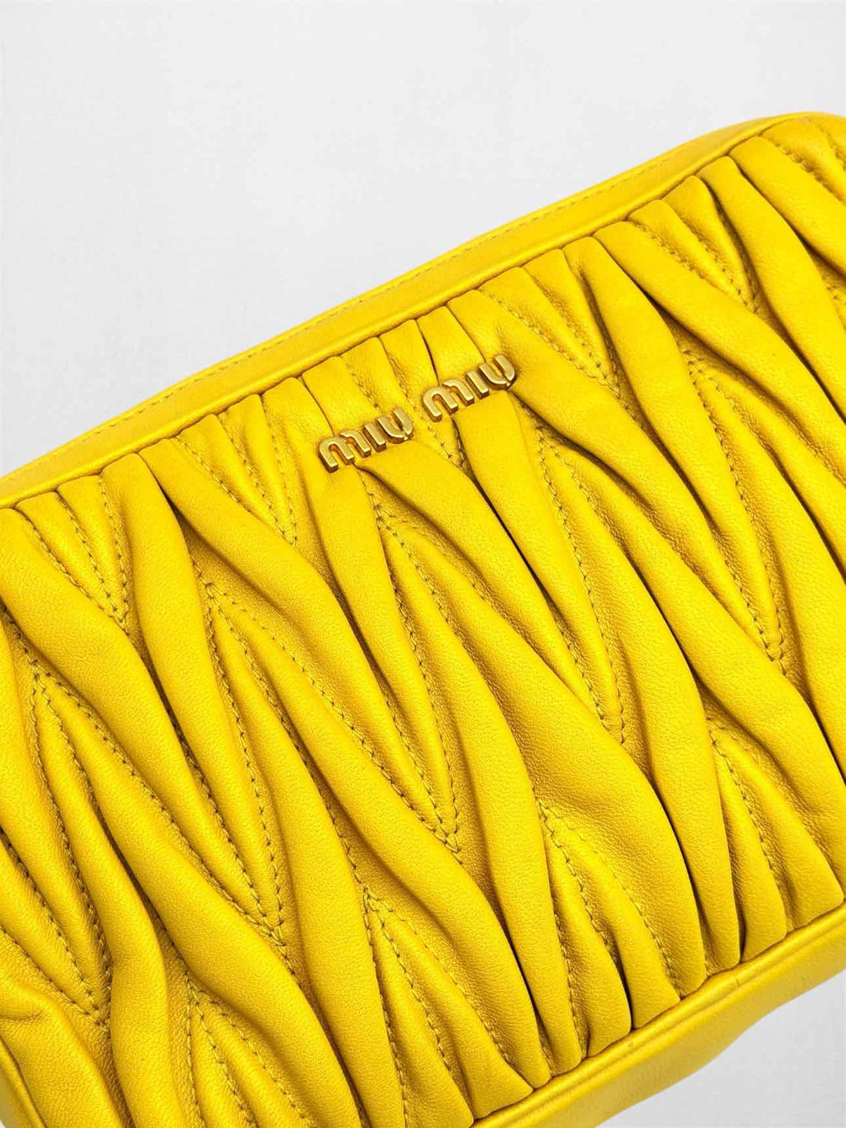 MIU MIU Double Zip Yellow Crossbody