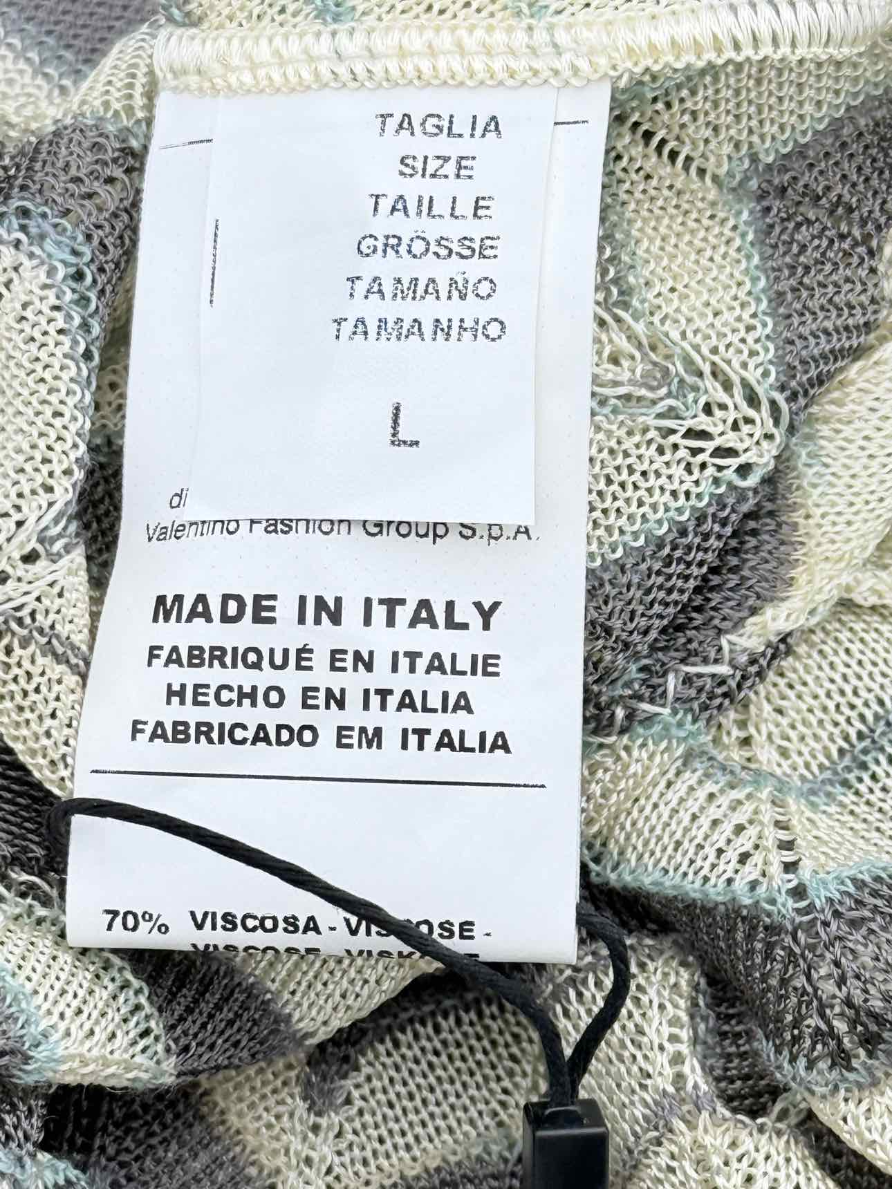 M MISSONI Cream & Grey Chevron Size One Size Cardigan