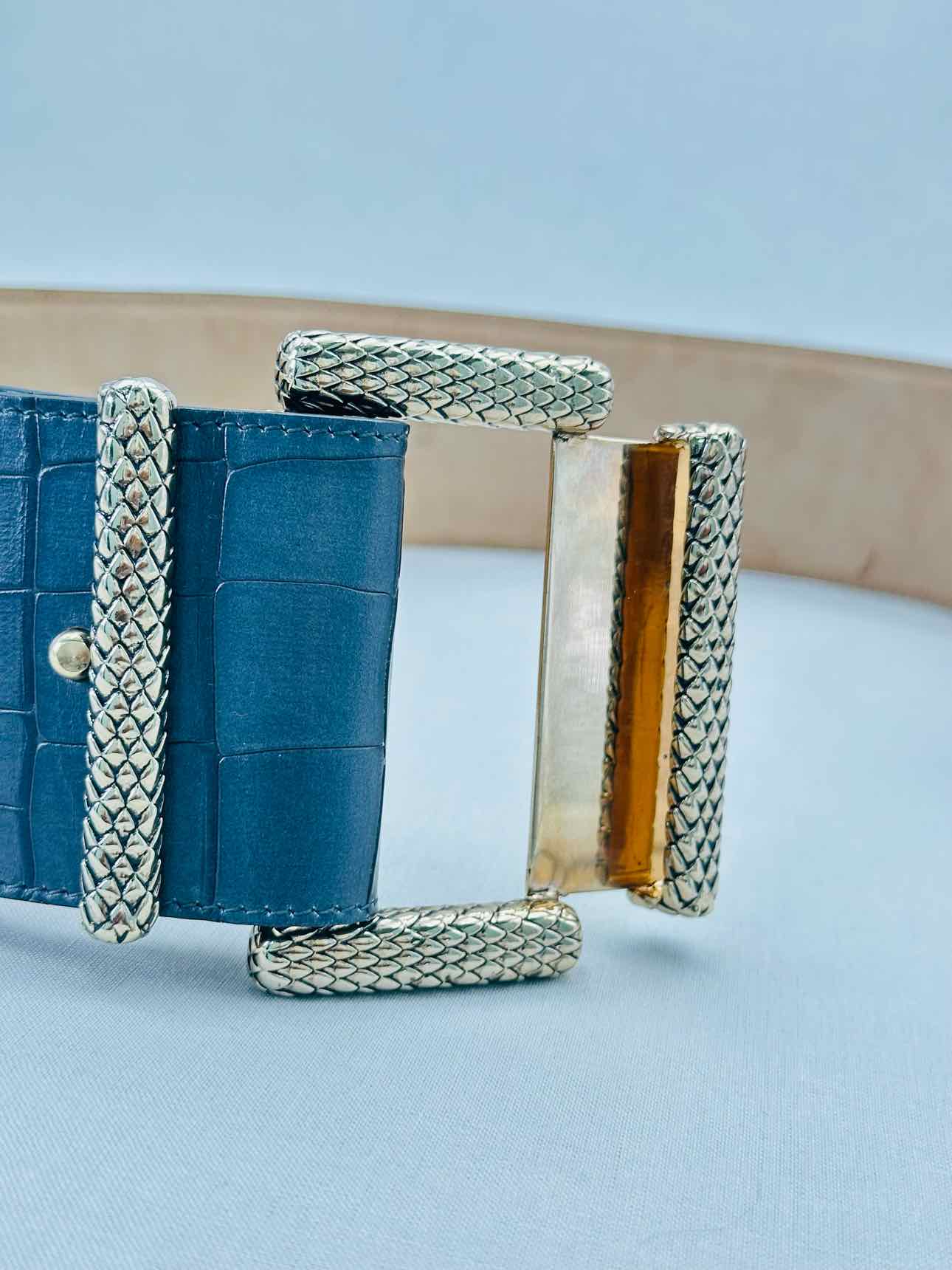 ROBERTO CAVALLI Blue Embossed Belt