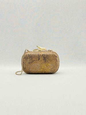 DVF Lytton Minaudière Metallic Gold Clutch