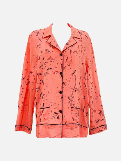 VALENTINO Pyjama Pink w/ Black Print Size Medium Shirt