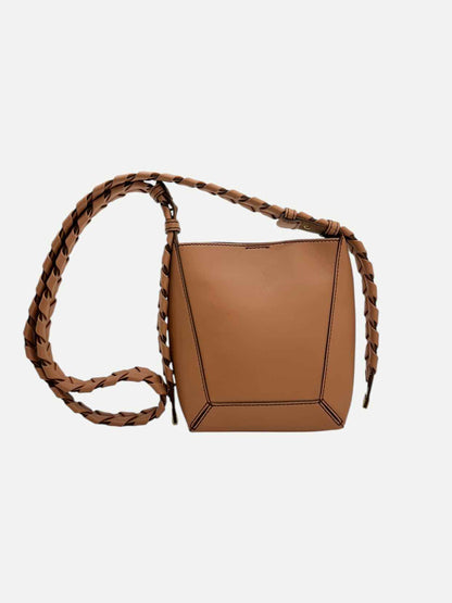STELLA MCCARTNEY Braided Strap Tan Shoulder Bag