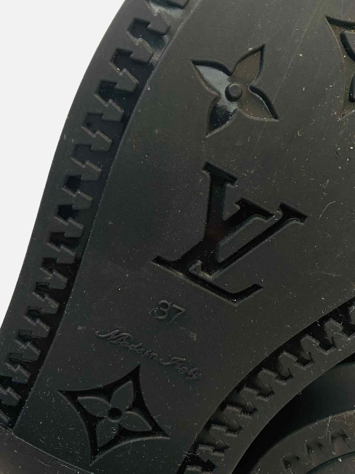 LOUIS VUITTON Black Monogram Size EU 37 Knee High Boots