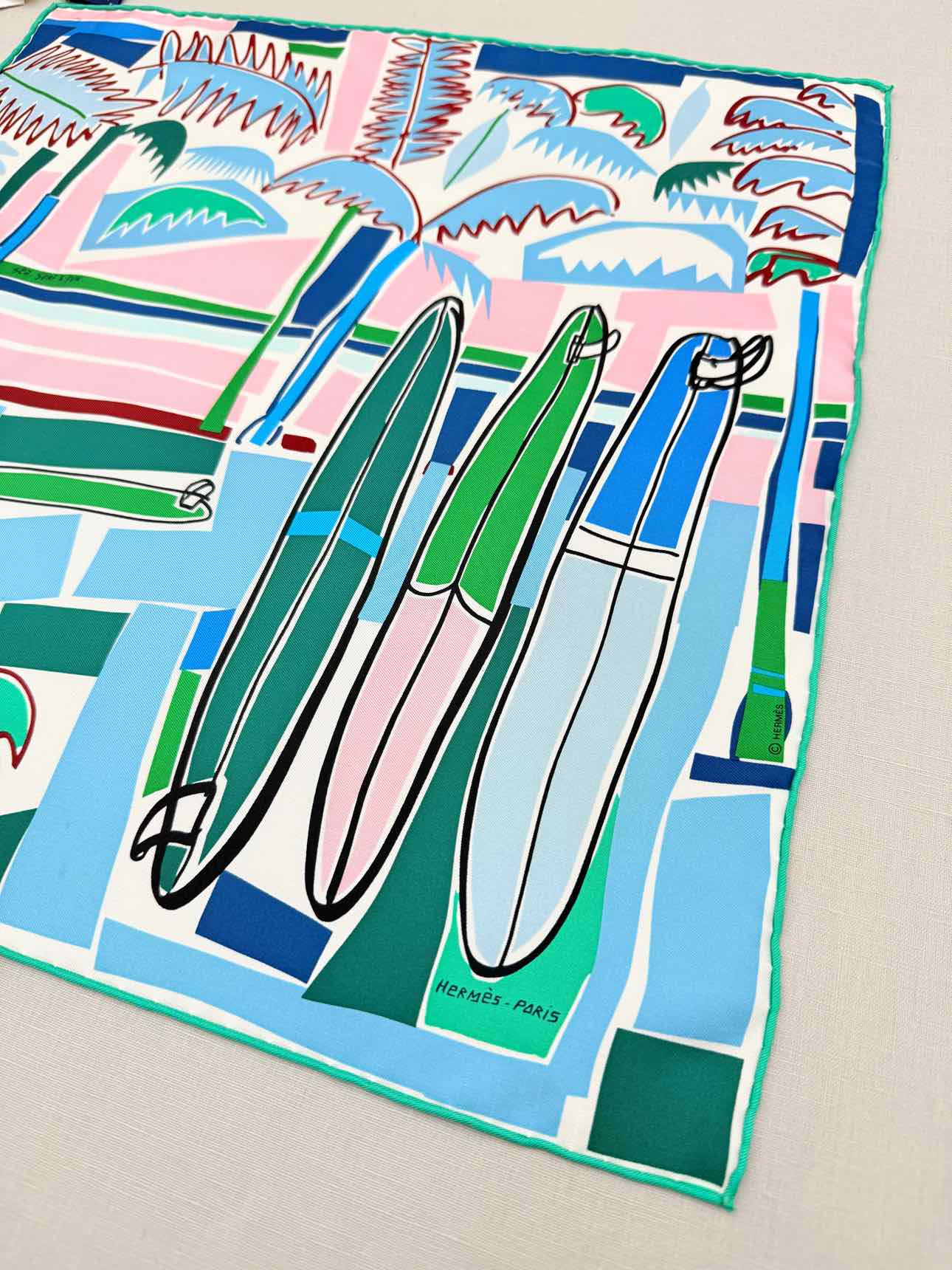 HERMES Blue Multicolor Scarf