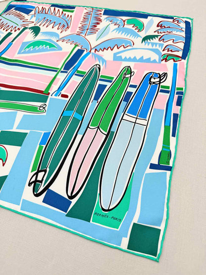 HERMES Blue Multicolor Scarf