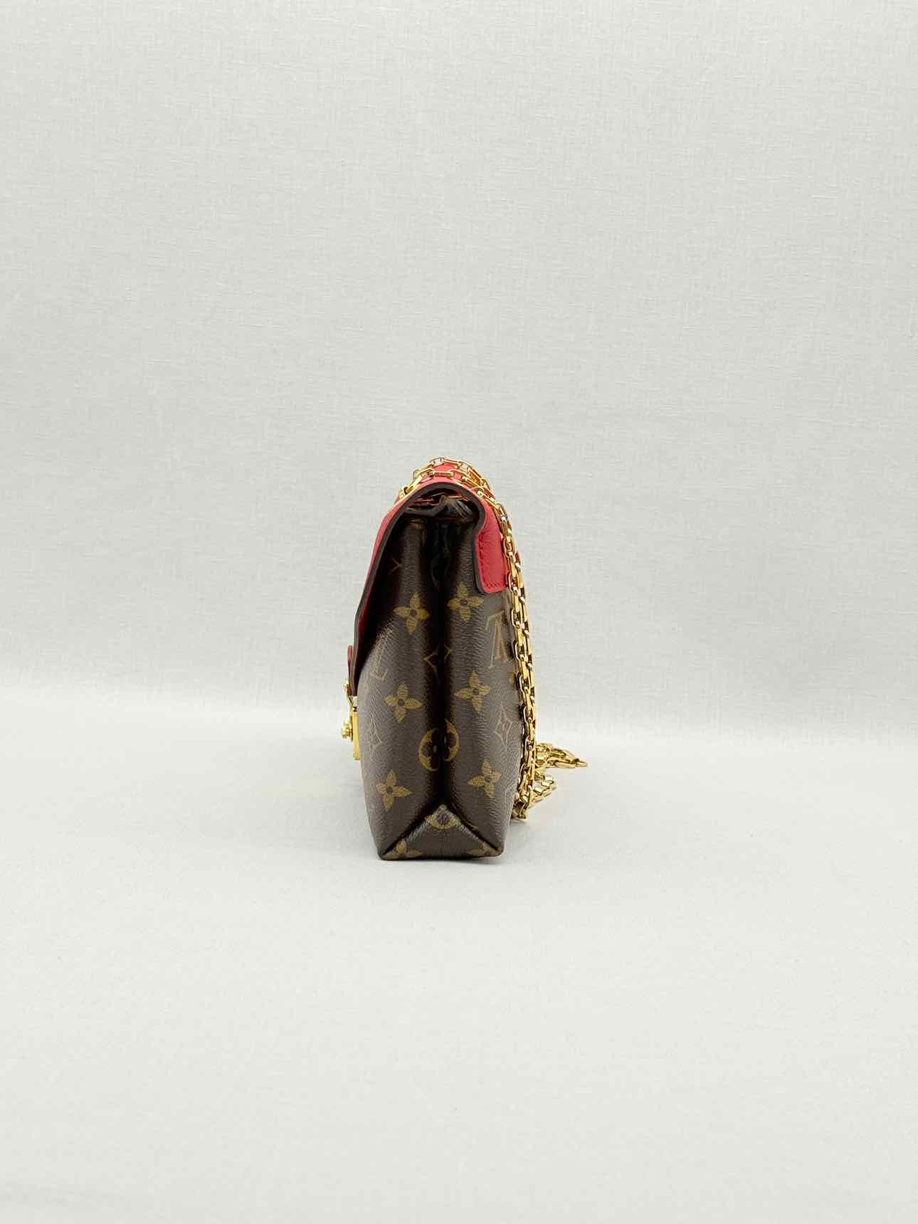 LOUIS VUITTON Pallas Chain Red Monogram Shoulder Bag