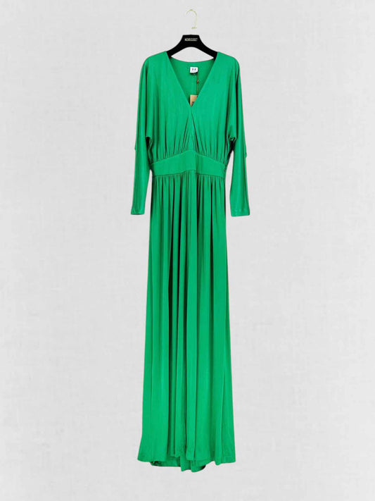 HALSTON HERITAGE Pleated Green Size Medium Long Dress