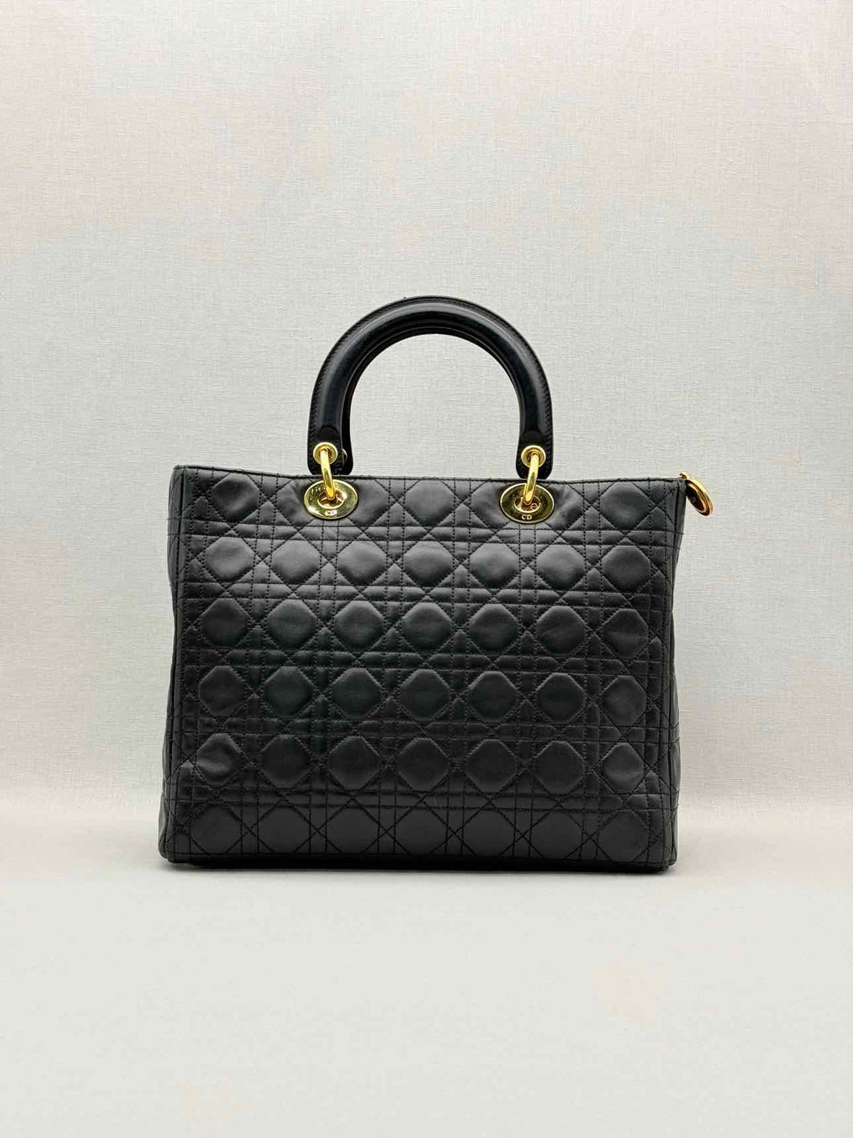 CHRISTIAN DIOR Lady Dior Black Cannage Top Handle