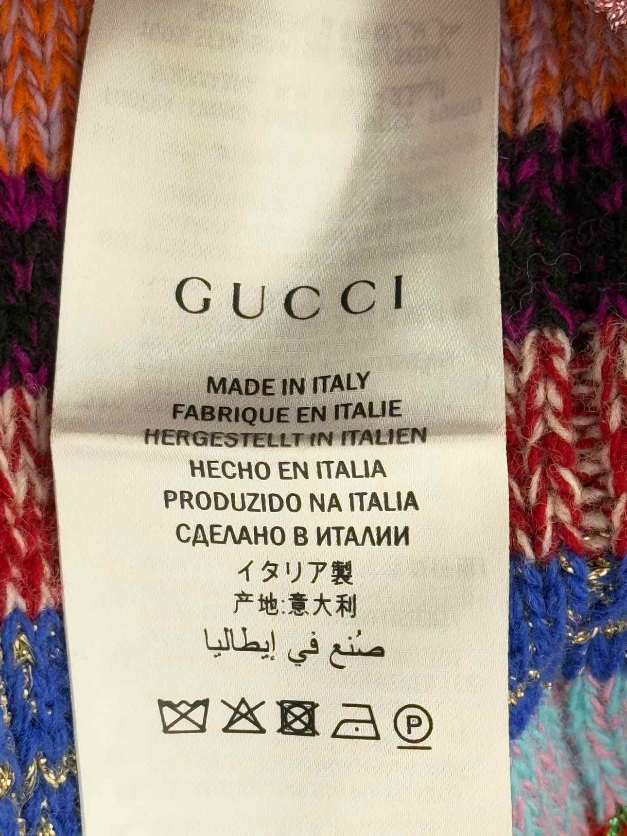 GUCCI Reversible Blue Multicolor Size Small Cardigan