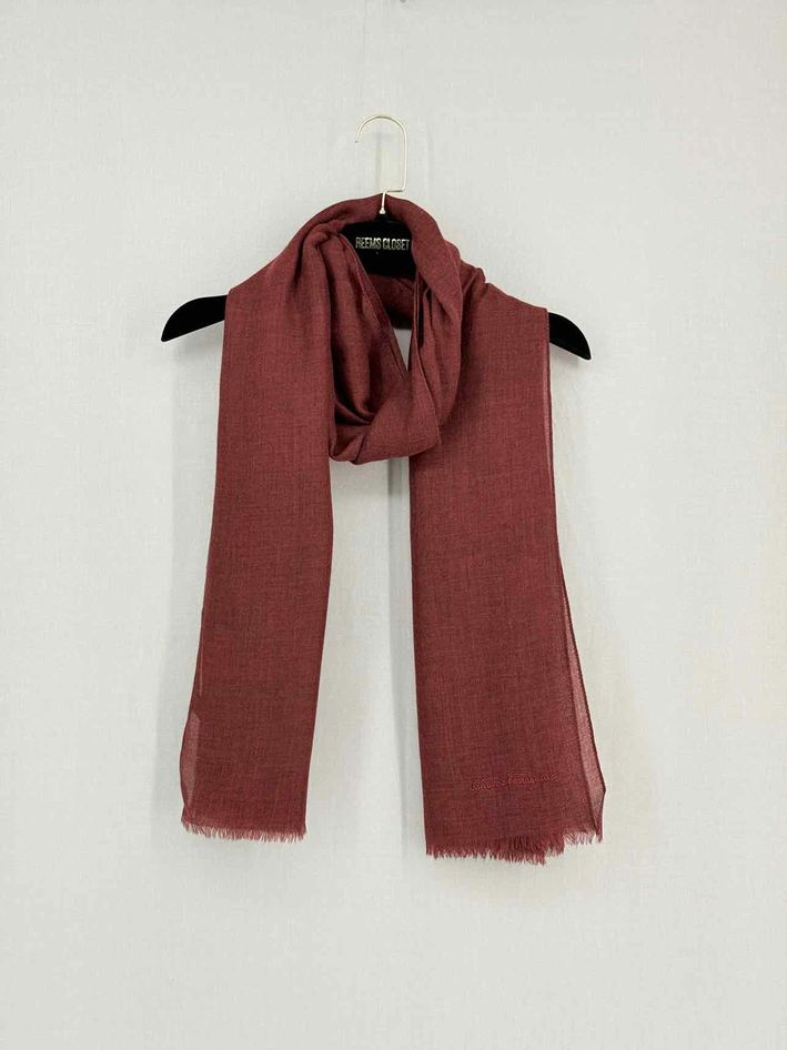 SALVATORE FERRAGAMO Burgundy Scarf