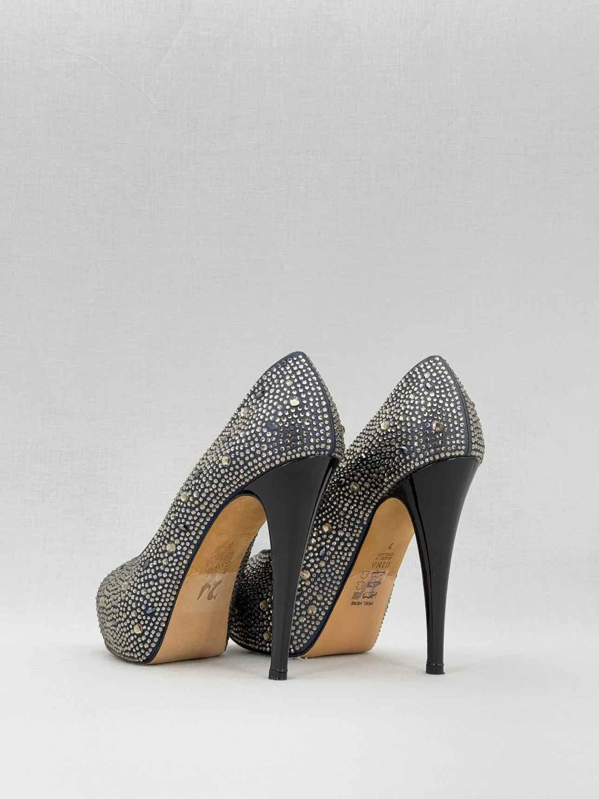 GINA Black Swarovski Embellished Size EU 40 Pumps