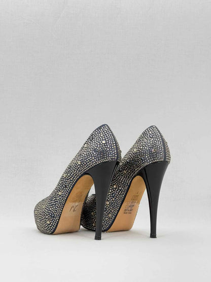 GINA Black Swarovski Embellished Size EU 40 Pumps