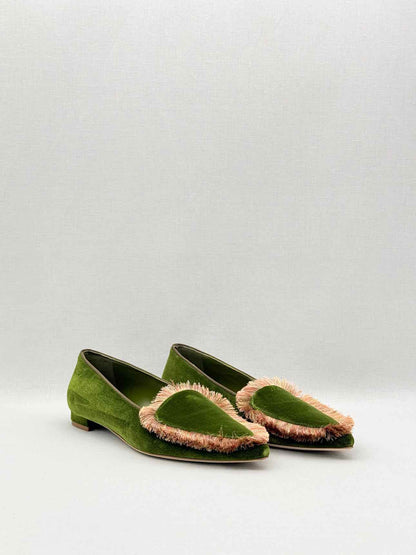 MANOLO BLAHNIK Green Size EU 41.5 Loafers