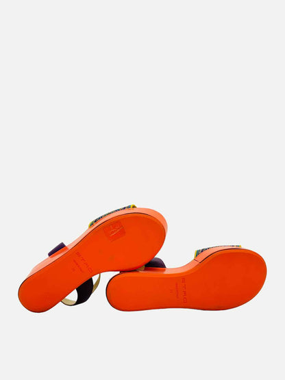 ETRO Ankle Strap Orange Multicolor Size EU 36 Wedges