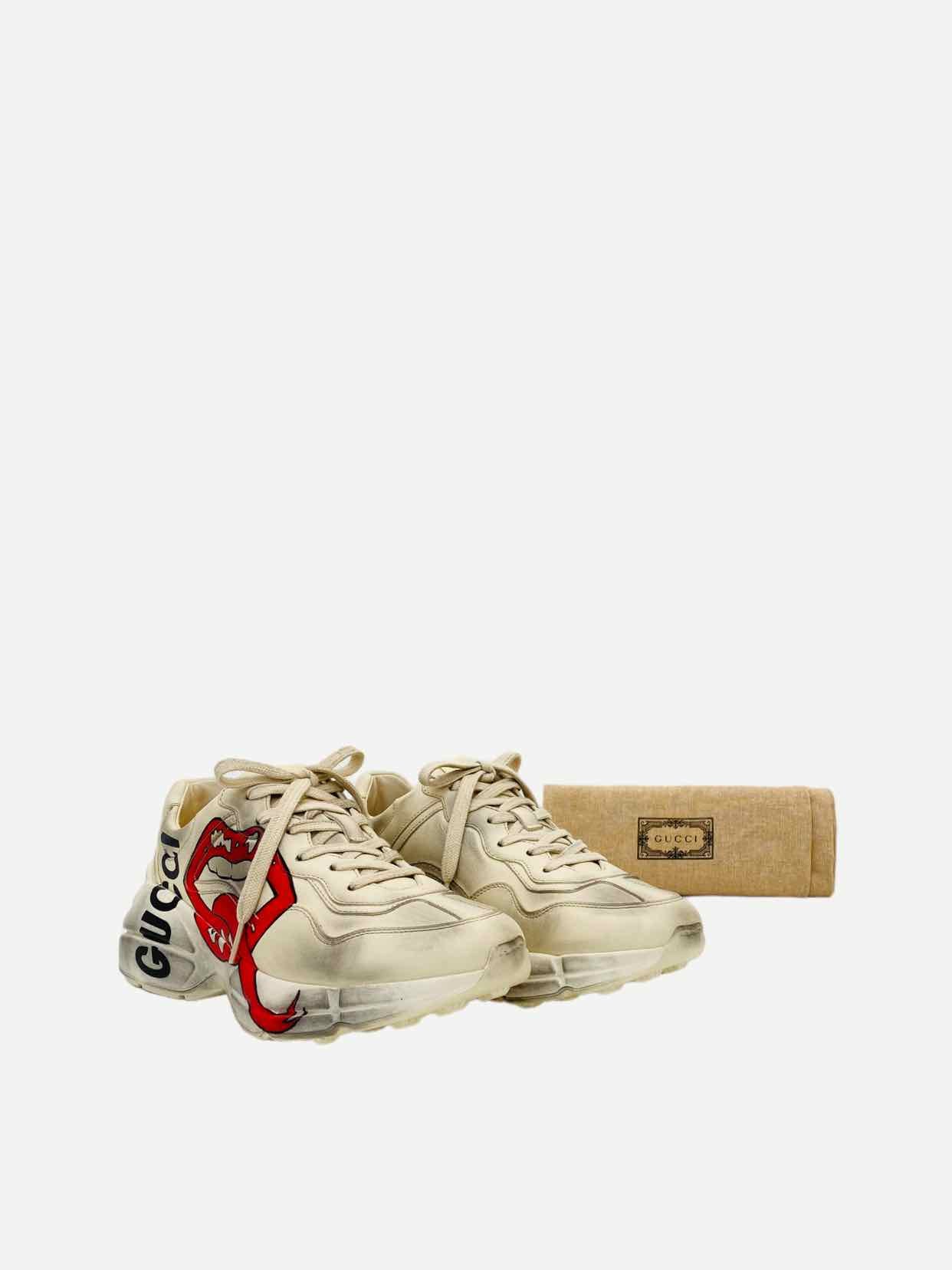 GUCCI Rython Off-white Mouth Print Sneakers