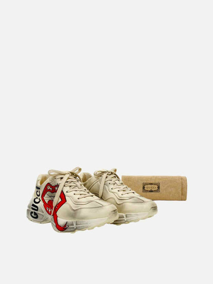 GUCCI Rython Off-white Mouth Print Sneakers