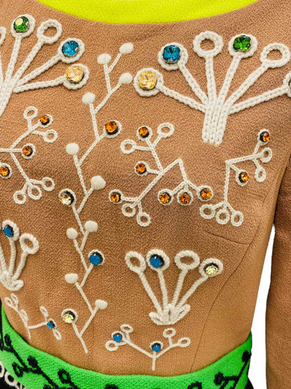 PETER PILOTTO Mocha & Black Size US 2 Knee Length Dress