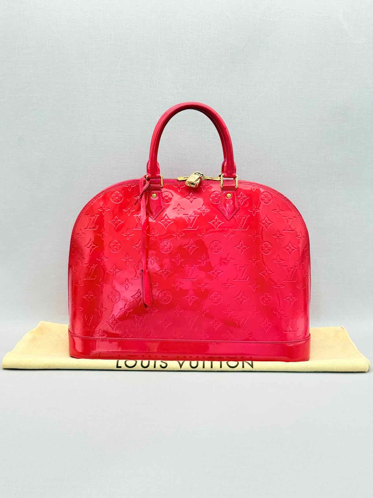 LOUIS VUITTON Alma Red Monogram Top Handle
