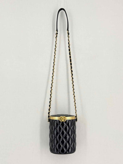 CHANEL Crown Box Black Quilted Vanity Case