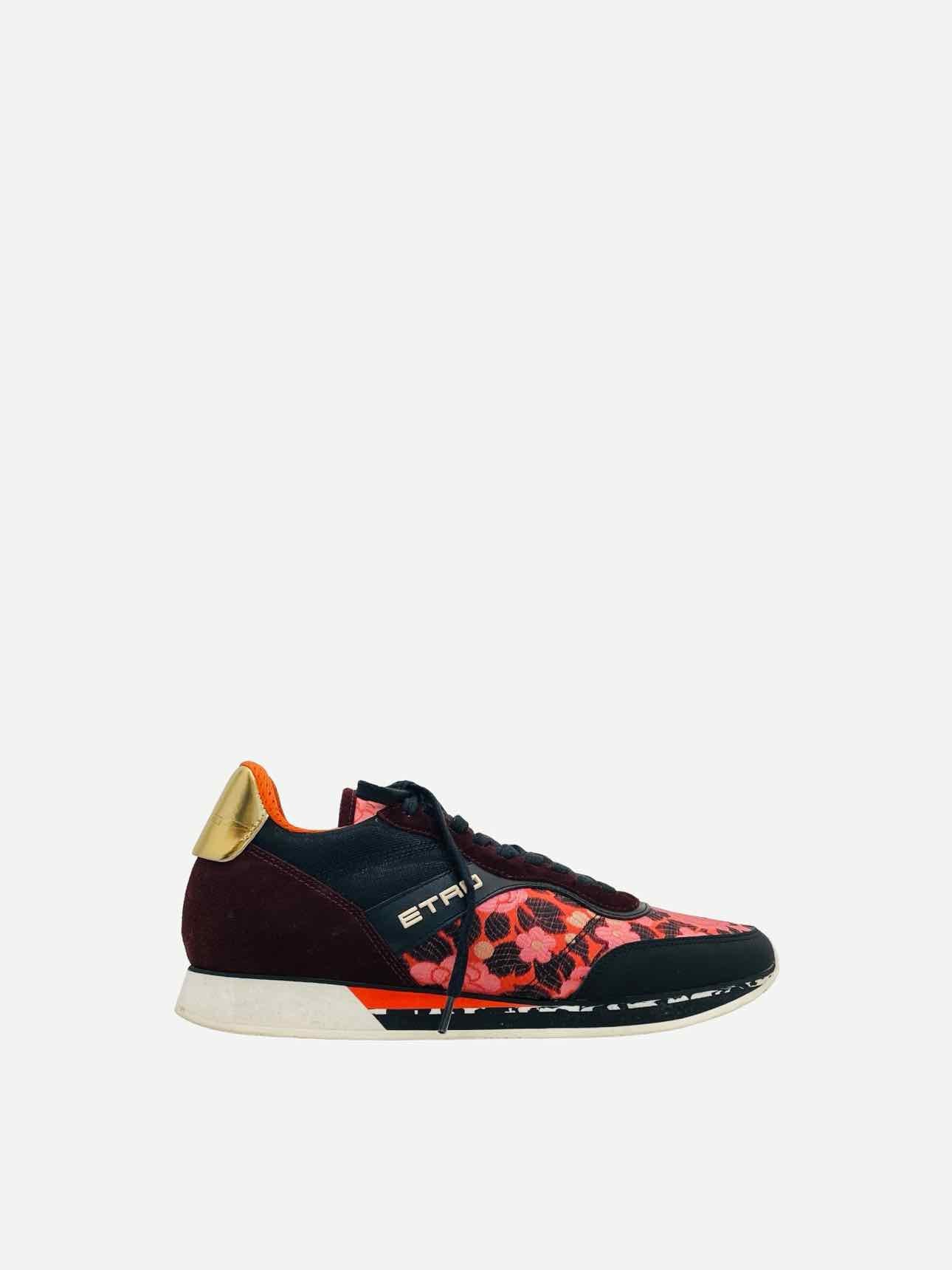 ETRO Plum Multicolor Printed Sneakers 40