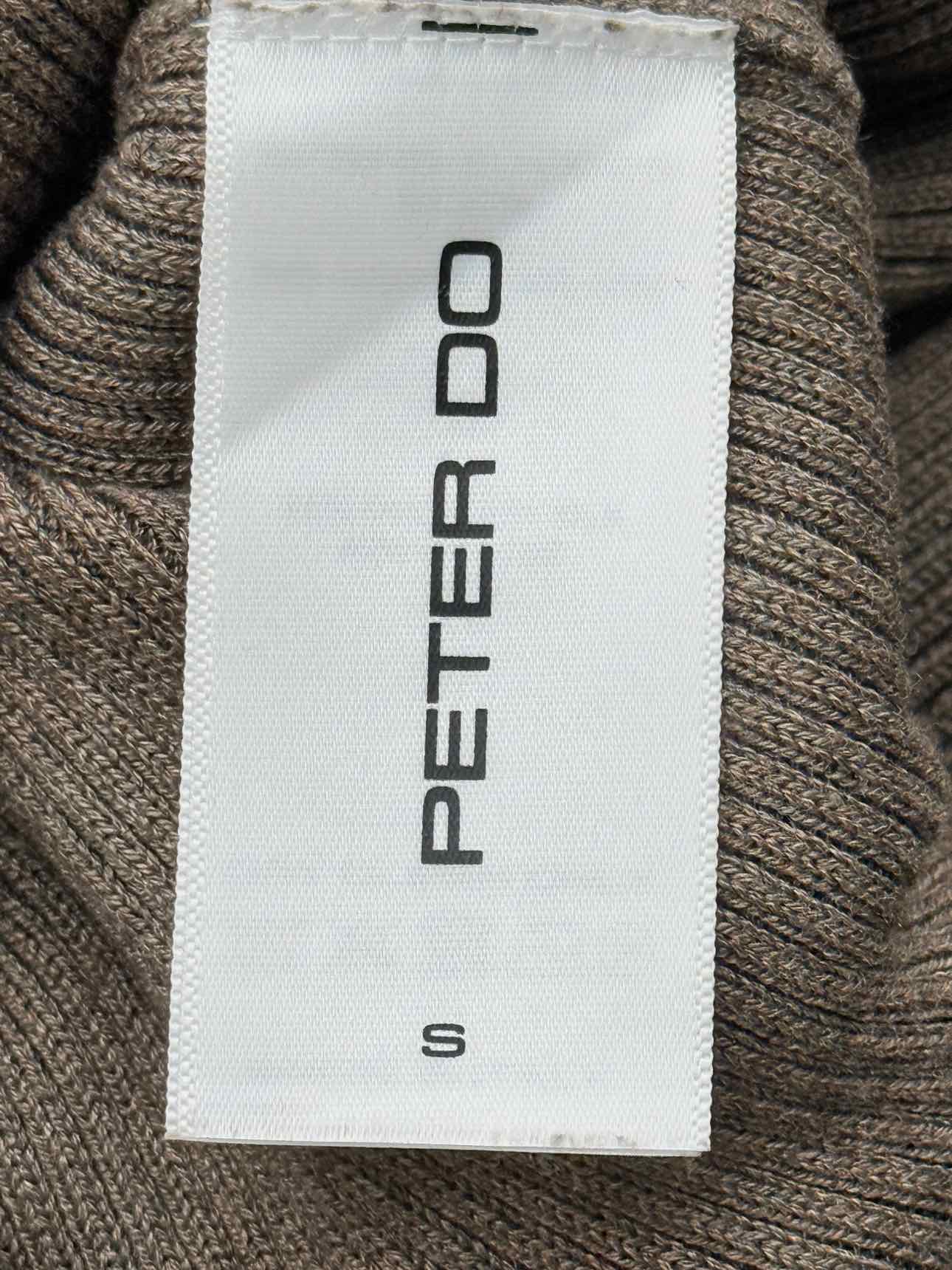 PETER DO Taupe Ribbed Size Small Long Dress