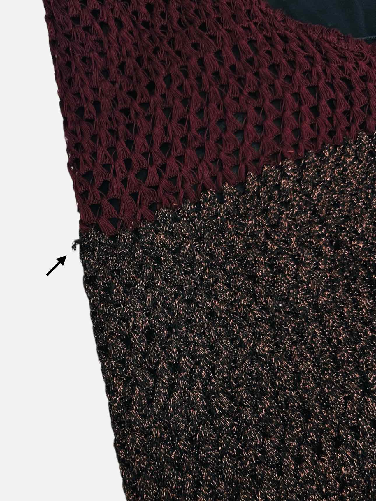 MISSONI Knit Burgundy & Brown Long Dress