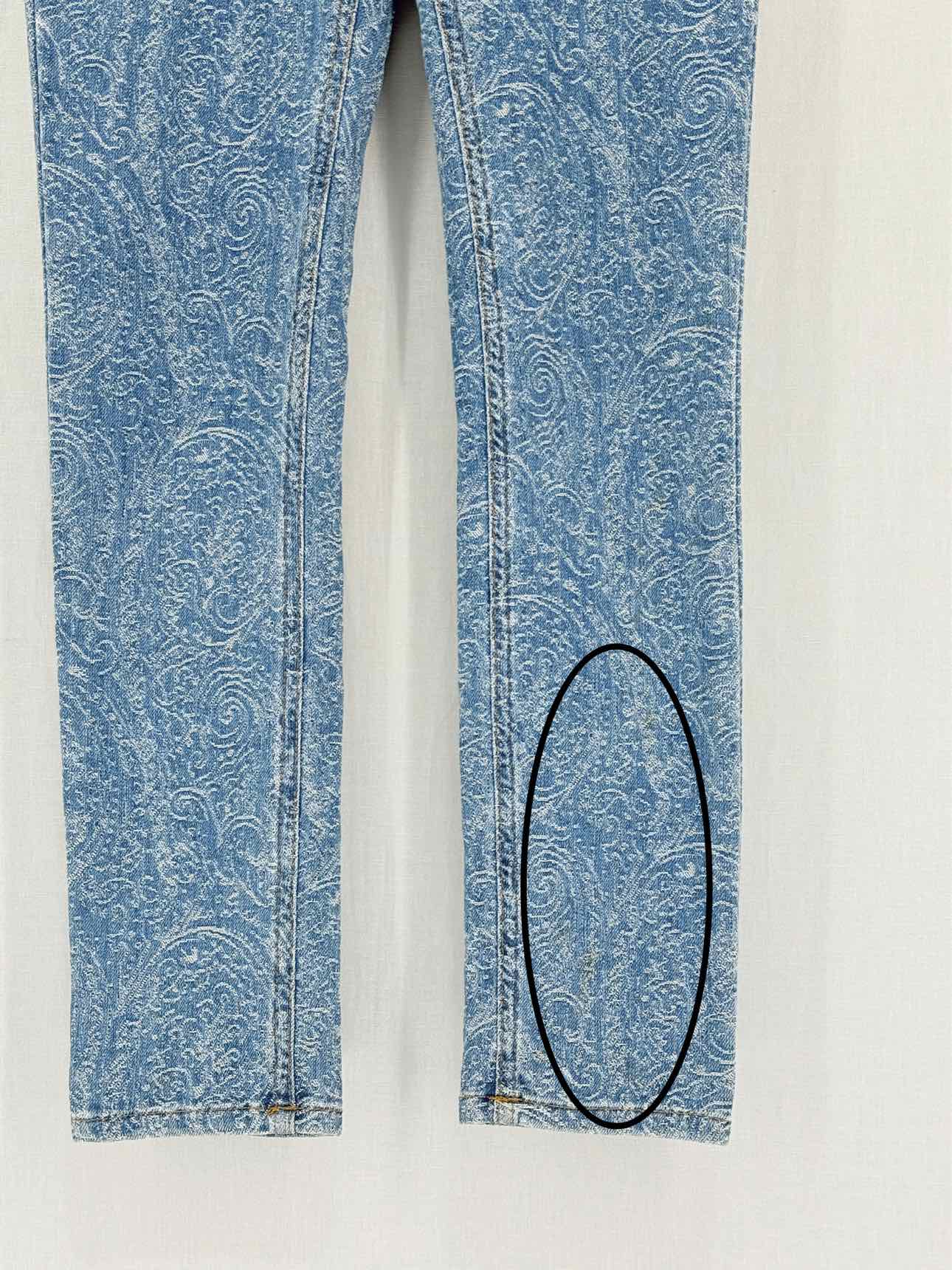 ETRO Blue Paisley Print Size 28 Jeans