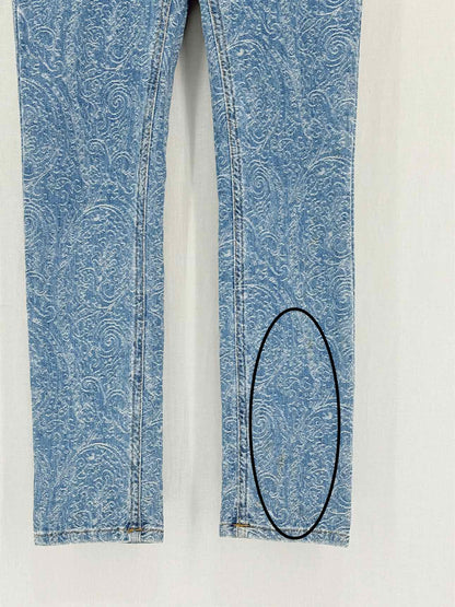 ETRO Blue Paisley Print Size 28 Jeans
