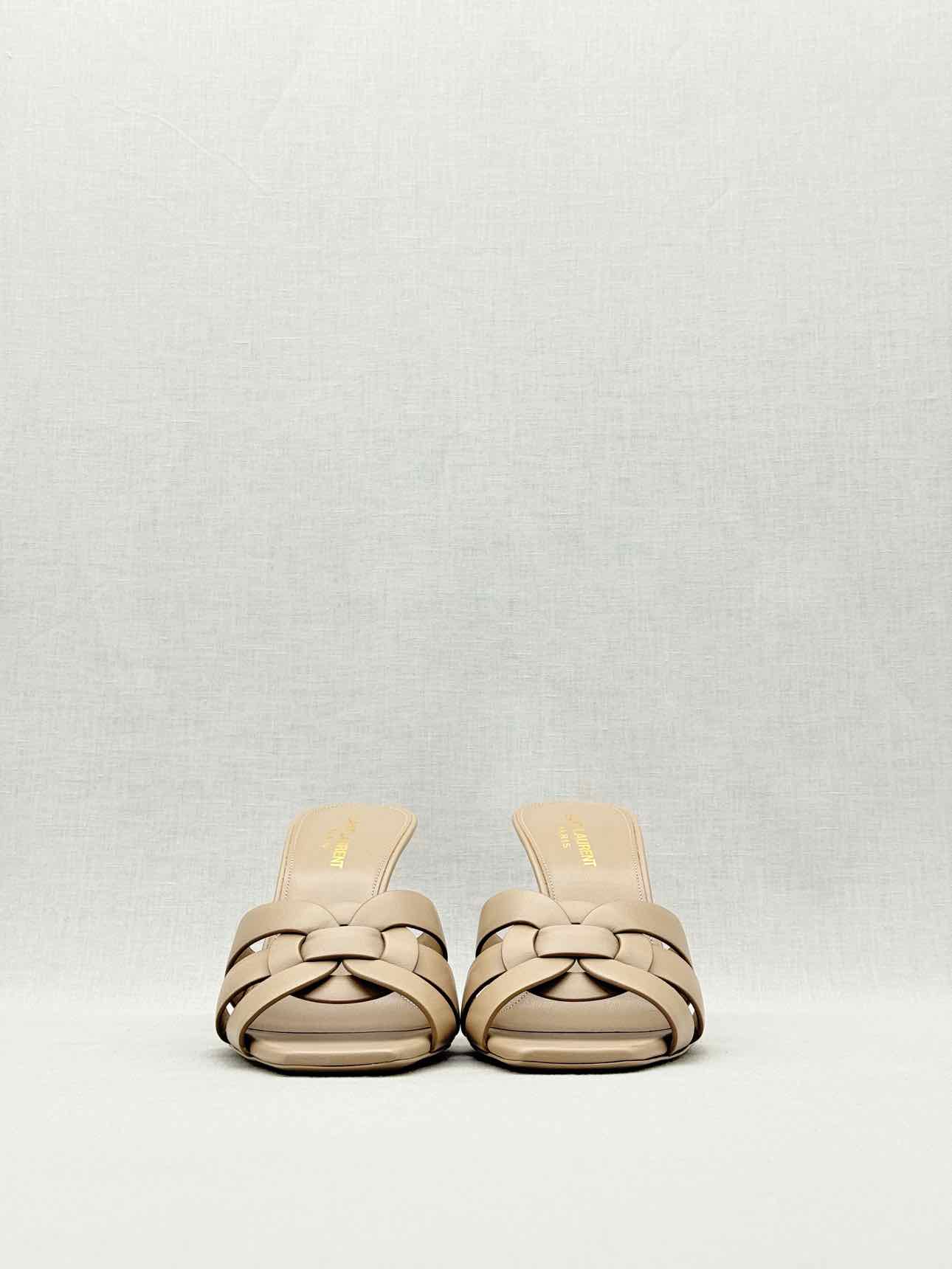 SAINT LAURENT Tribute Beige Size EU 39 Mules