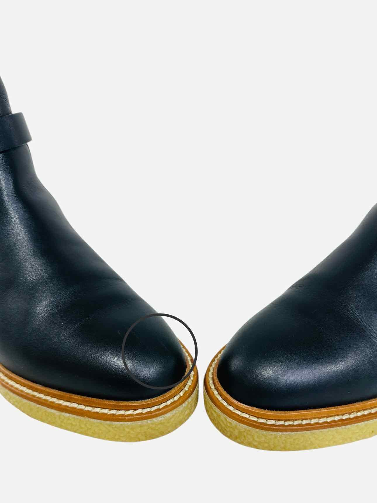 HERMES History Black Booties 36