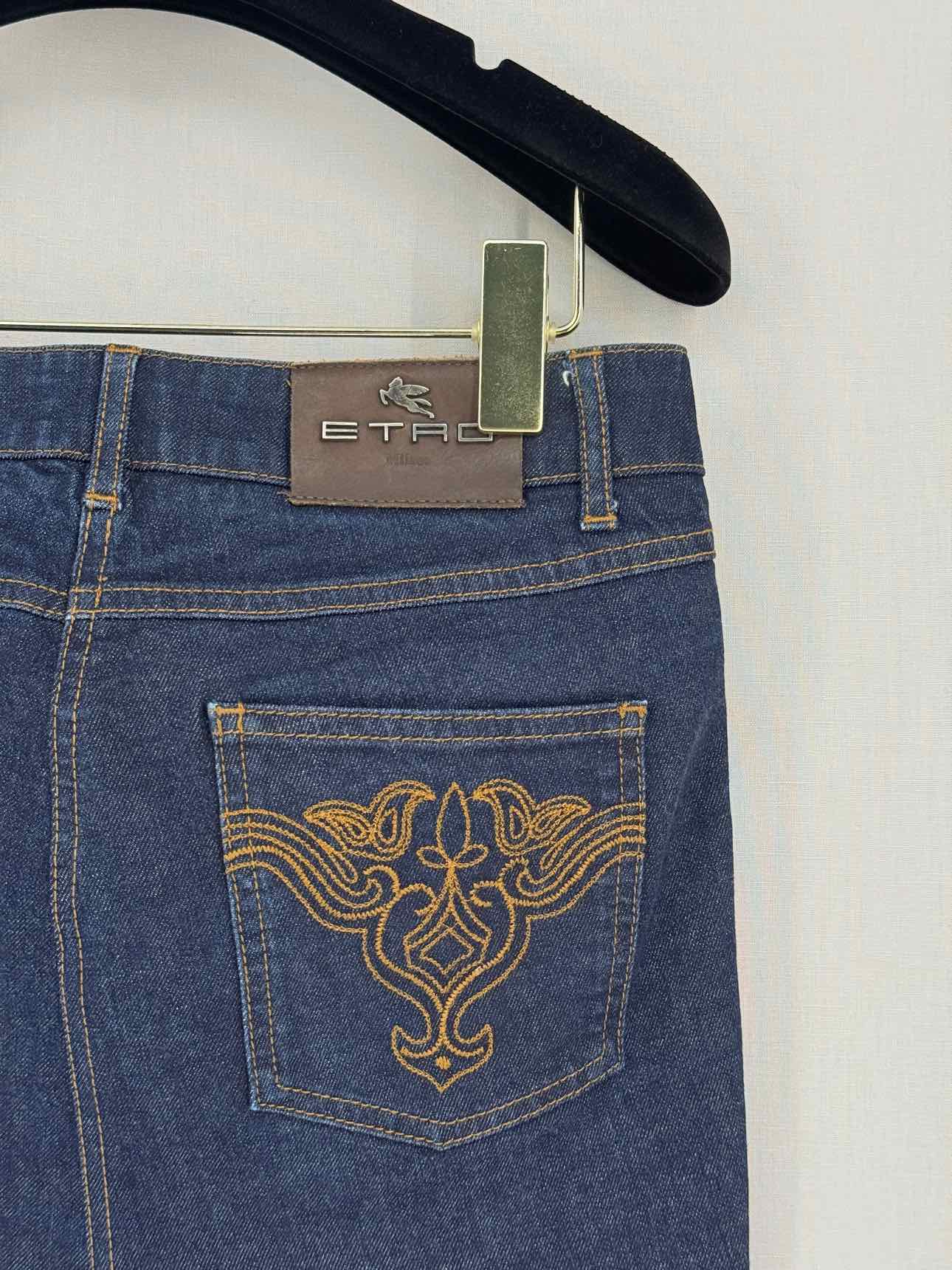 ETRO Dark Blue Size 27 Mini Skirt