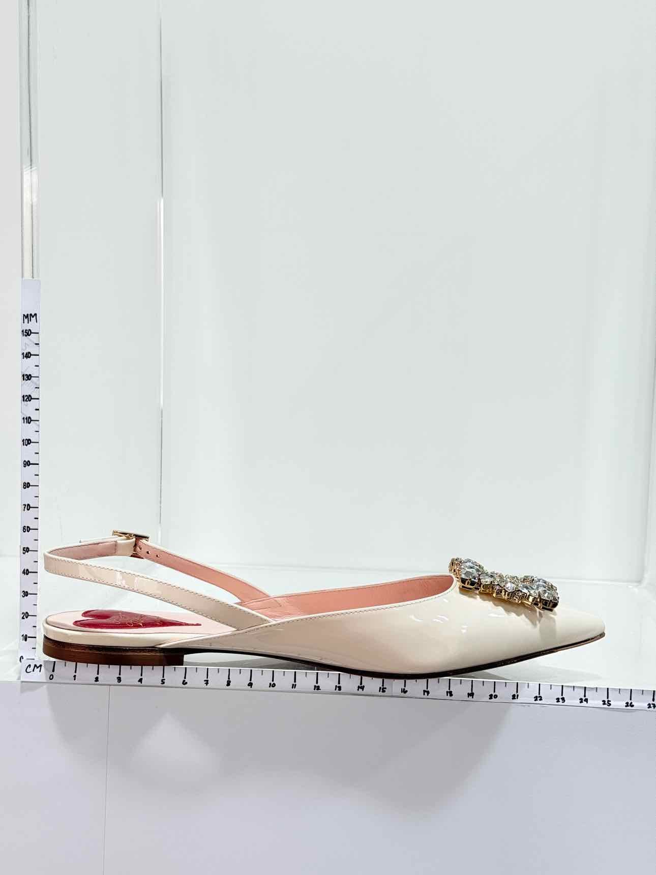 ROGER VIVIER Strass Cream Size EU 37 Flats