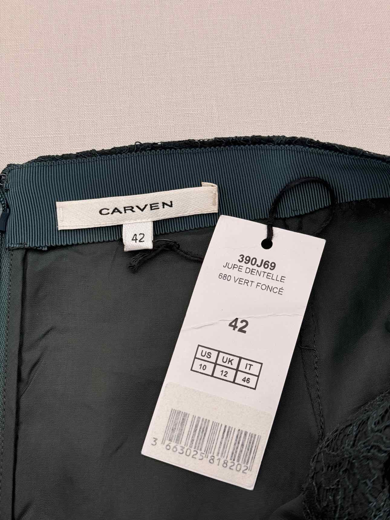 CARVEN Khaki Floral Size US 10 Mini Skirt