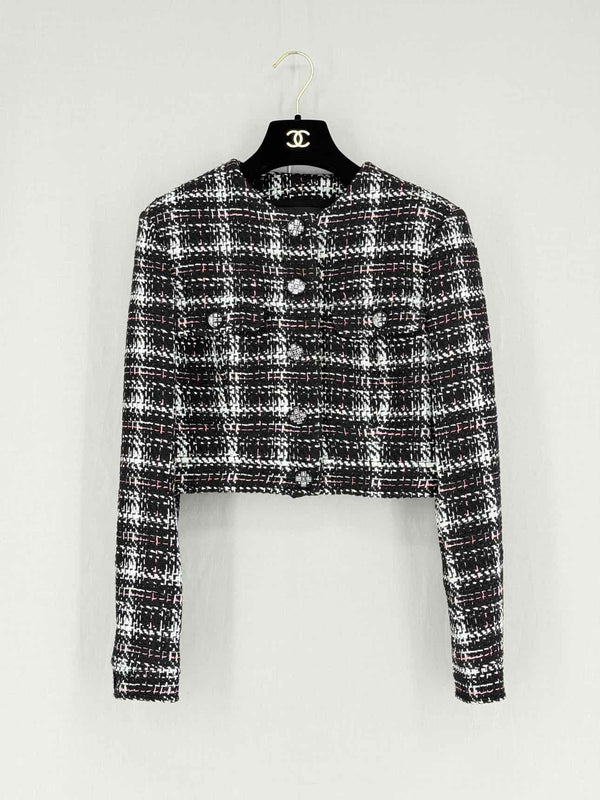 CHANEL Black Multicolor Tweed Size US 4 Jacket