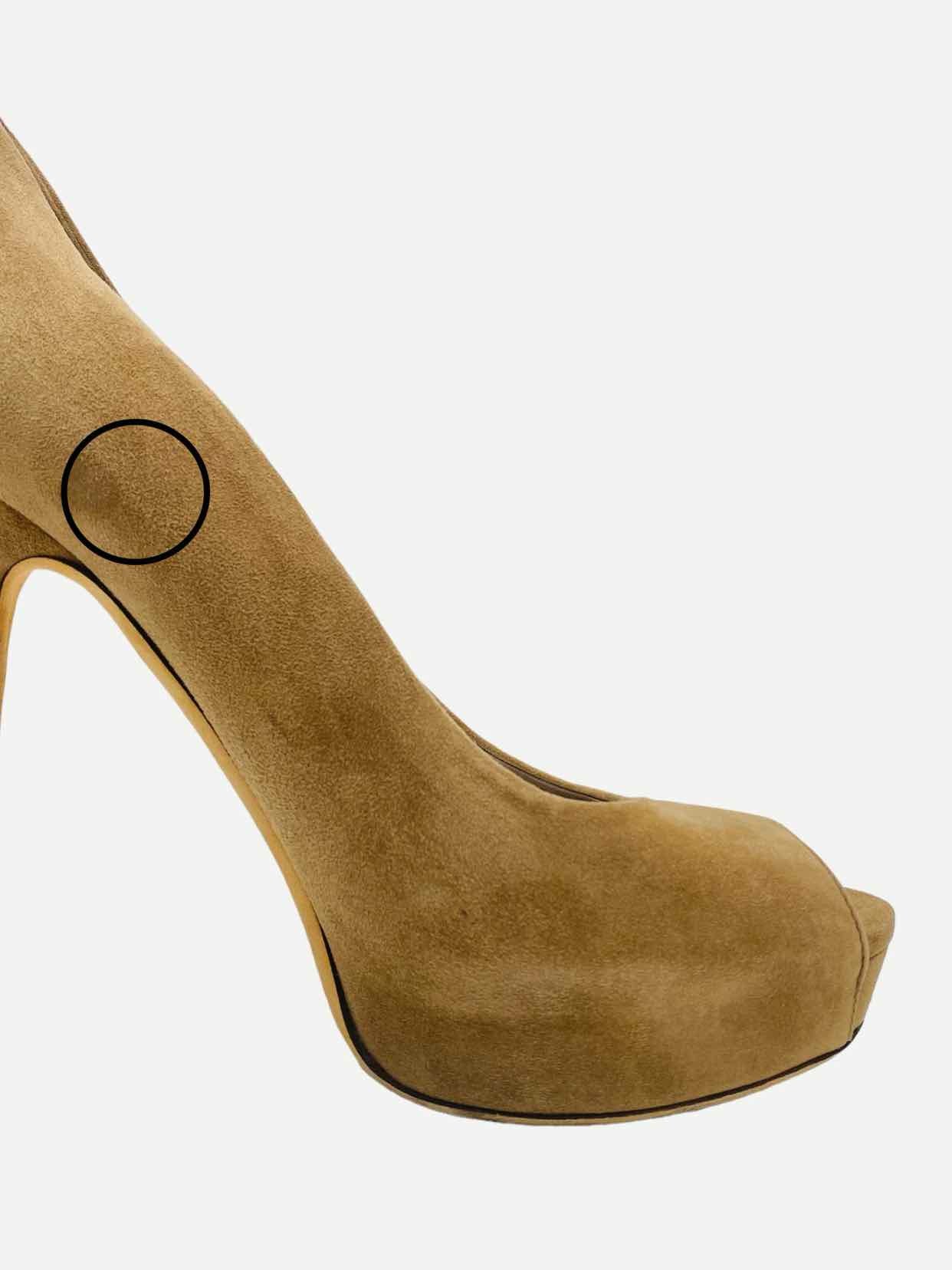 GUCCI Peep Toe Brown Pumps