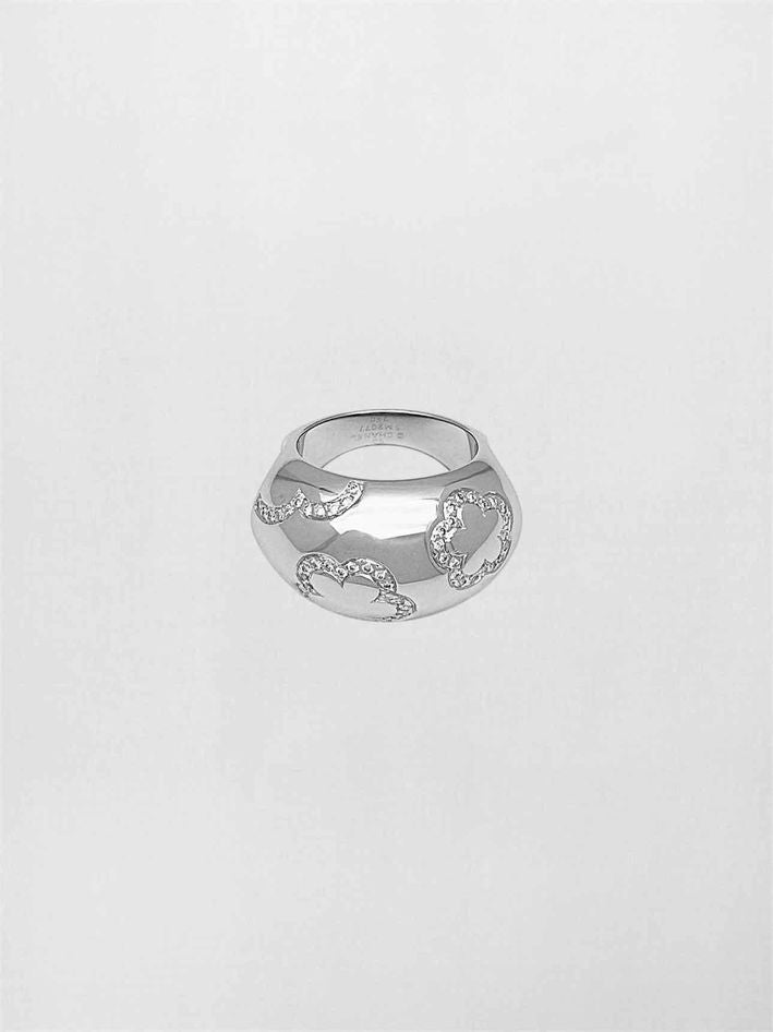 CHANEL Camelia pave diamond Ring