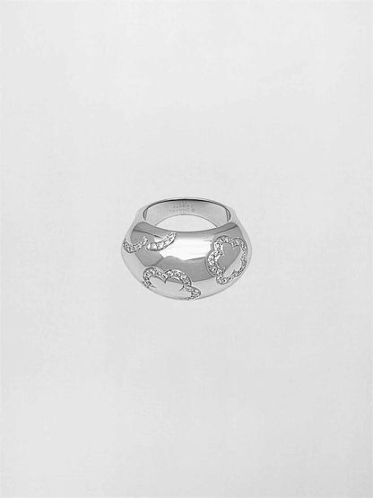 CHANEL Camelia pave diamond Ring