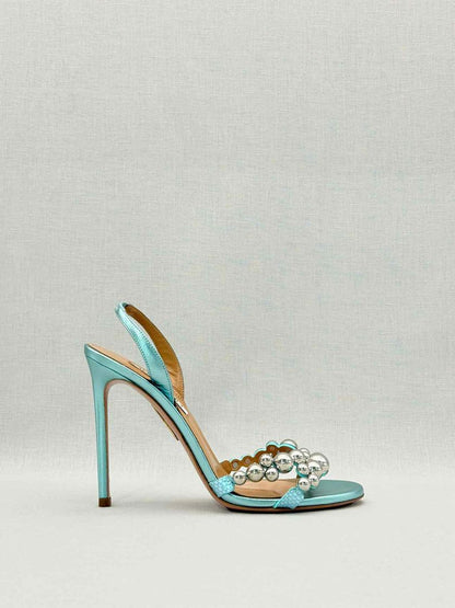 AQUAZZURA Bubbles Aqua Size EU 38 Slingbacks