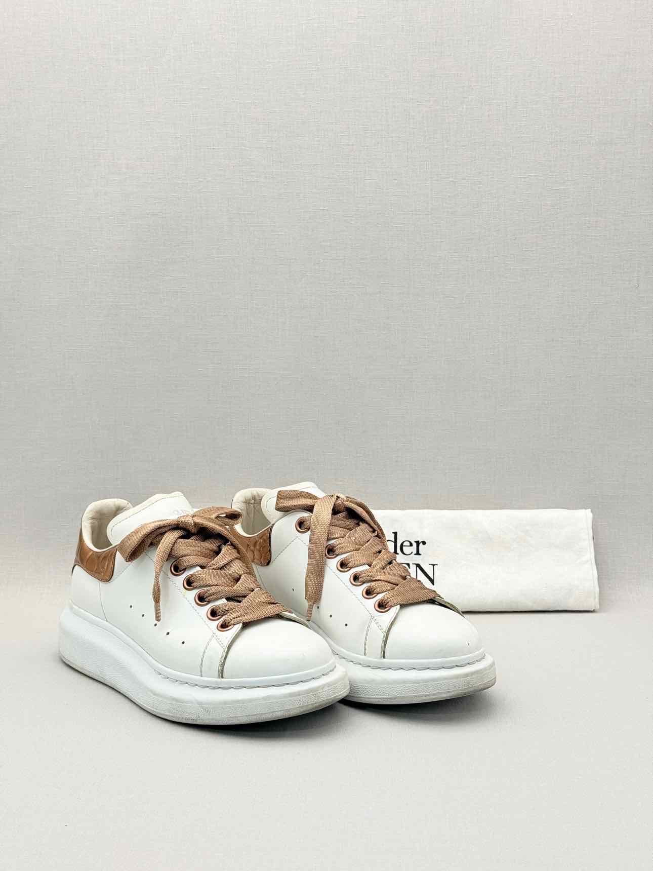 ALEXANDER MCQUEEN White & Bronze Size EU 37 Sneakers