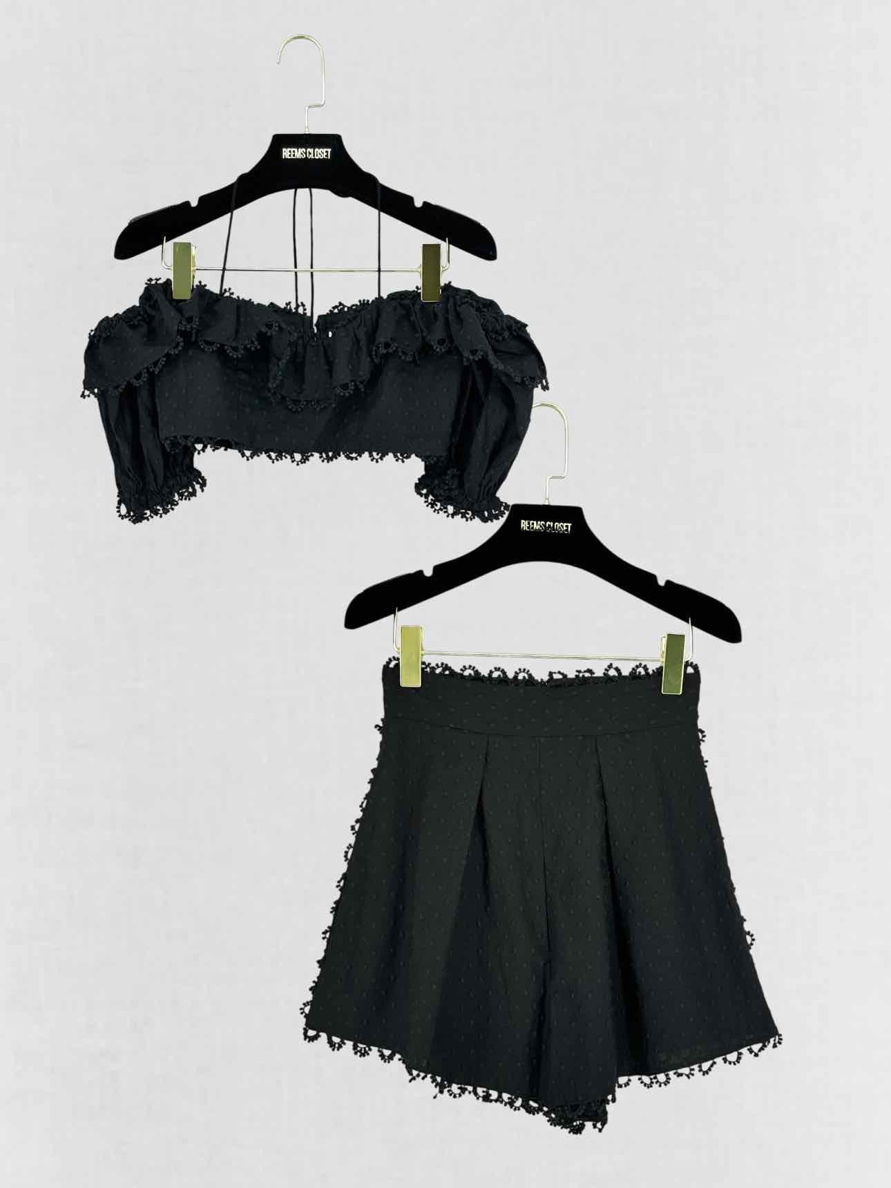 ZIMMERMANN Alia Black Ruffled Size US 0 Outfit Set