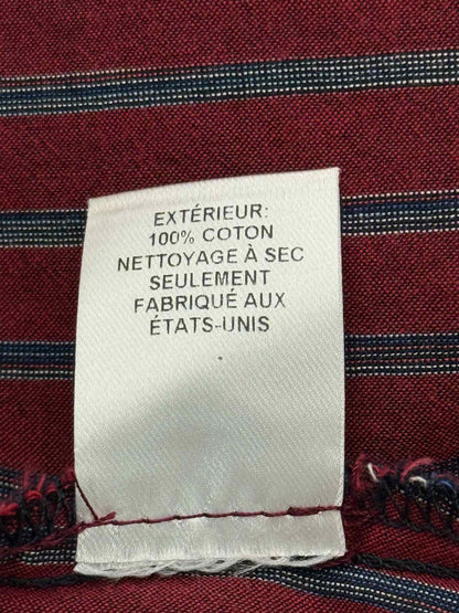 SEA Burgundy w/ Blue Pinstripe Size US 0 Blouse
