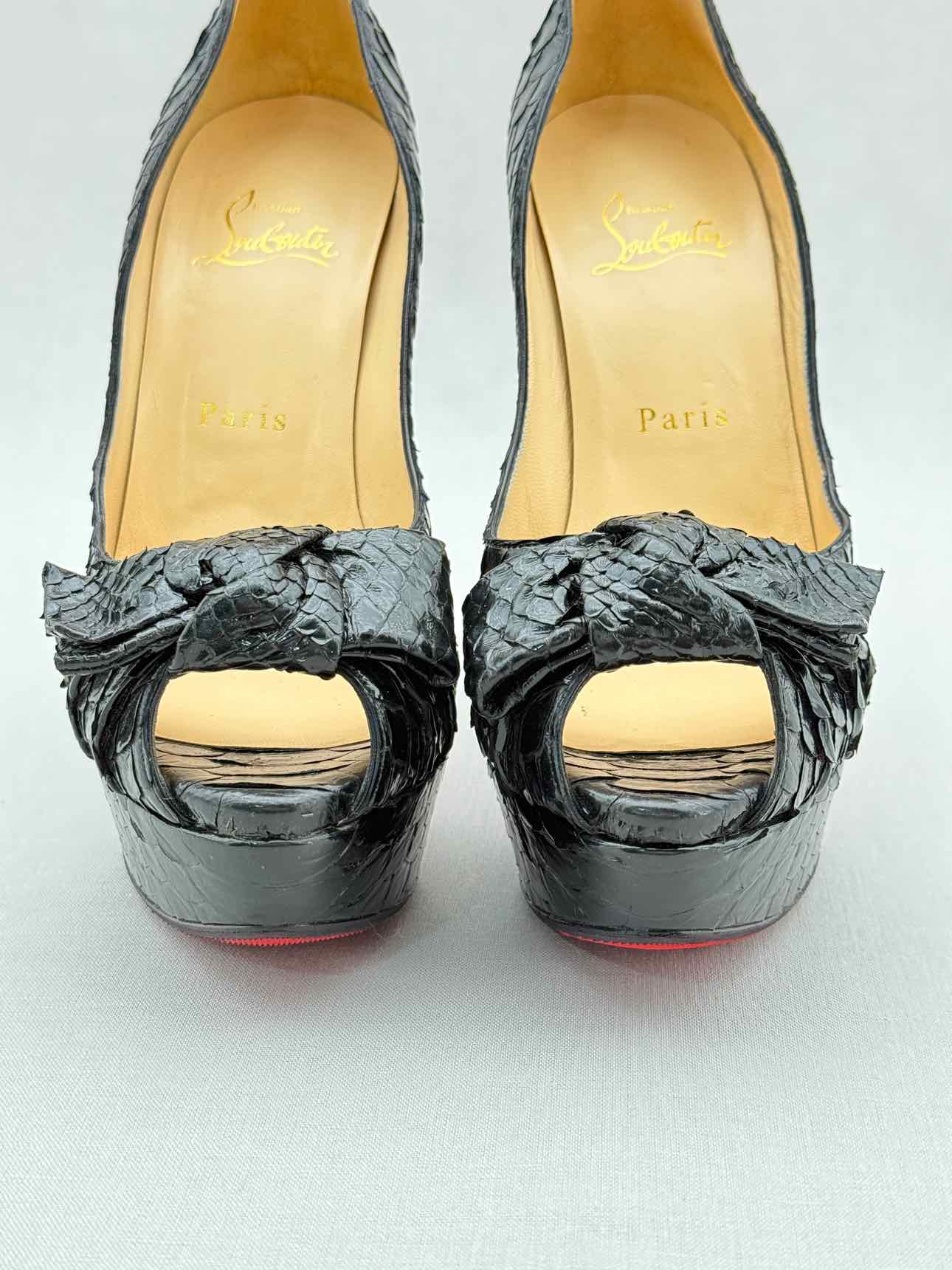 CHRISTIAN LOUBOUTIN Black Python Size EU 38.5 Pumps