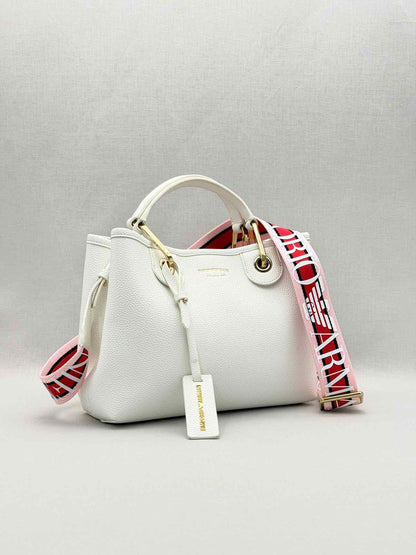 EMPORIO ARMANI Logo-tag White Tote Bag